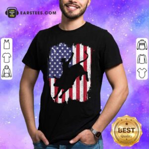 Bull Riding American Flag 4th Of July Shirt