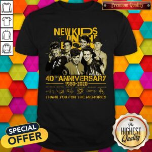 New Kids On The Block 40th Anniversary 1980 2020 Thank You For The Memories Signatures Shirt
