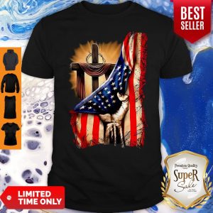 Pretty American Flag Cross Shirt