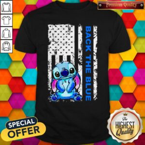 Cute Stitch American Flag Back The Blue Shirt