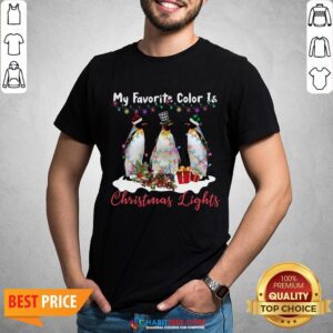 Nice My Favorite Color Is Penguin Christmas Lights Shirt
