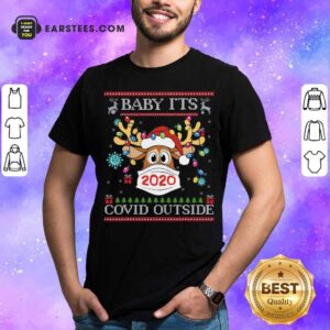 Nice Baby It’s Covid Outside Reindeer Wear Mask 2020 Lights Christmas Shirt