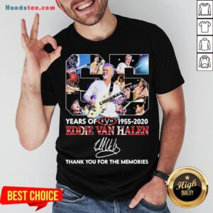 Official 65 Years Of 1955 2020 Eddie Van Halen Thank You For The Memories Shirt
