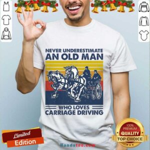 Funny Never Underestimate An Old Man Who Loves Carriage Driving Vintage Shirt