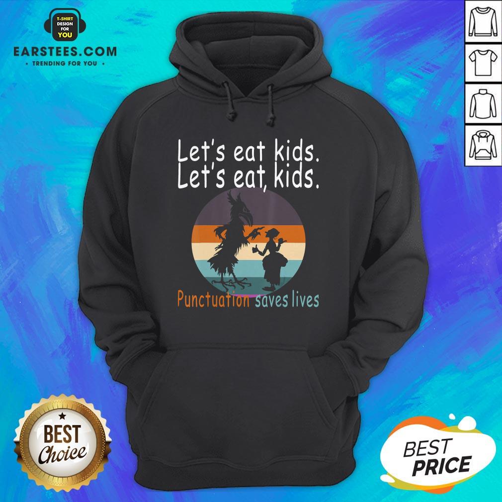 Let's Eat Kids Punctuation Saves Lives Teacher Halloween Vintage Retro Shirt