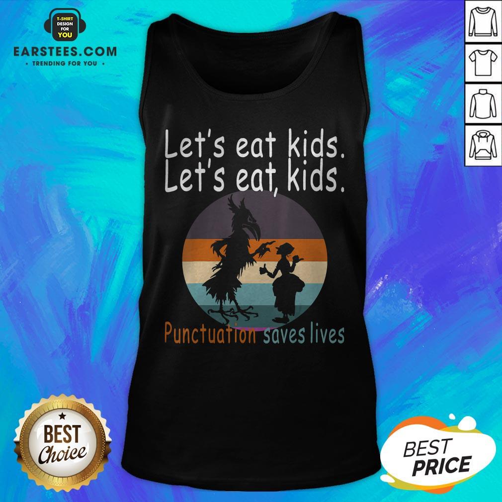 Let's Eat Kids Punctuation Saves Lives Teacher Halloween Vintage Retro Shirt
