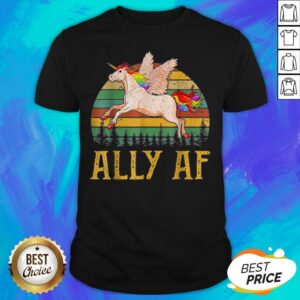 Ally AF Gay Pride Month LGBT Rainbow Unicorn Shirt