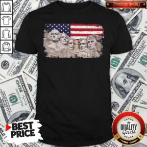 45th Added To Rushmore Mount American Flag Shirt