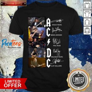 Hot Ac Dc Angus Young Brian Johnson Phil Rudd Malcolm Young Cliff Williams Signatures Shirt