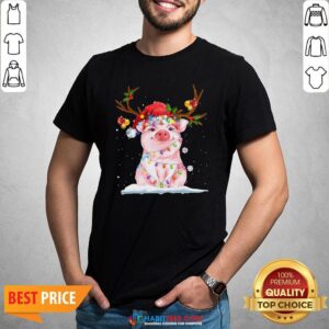 Super Pig Reindeer Light Christmas Shirt