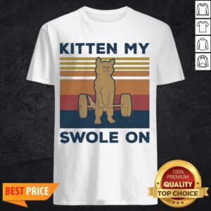 Weightlifting Cat Kitten My Swole On Vintage Retro Shirt