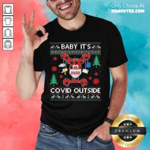 Nice Reindeer Face Mask 2020 Baby It’s Covid Outside Ugly Christmas Shirt