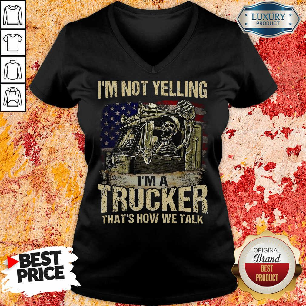 Malicious Trucker We Talk Skull American Flag 5 Shirt