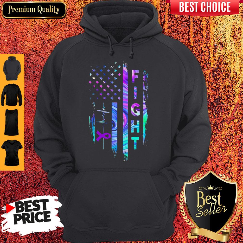 Migraine Awareness Fight American Flag Veteran Independence Day Shirt