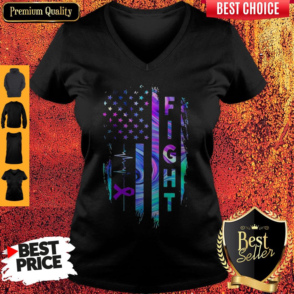 Migraine Awareness Fight American Flag Veteran Independence Day Shirt