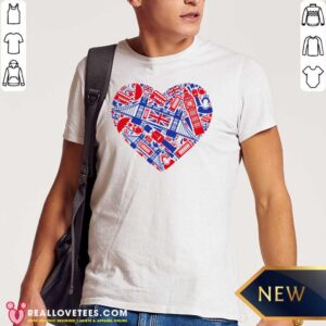 Hot List Of British Symbols Composed In Love Sign Shirt