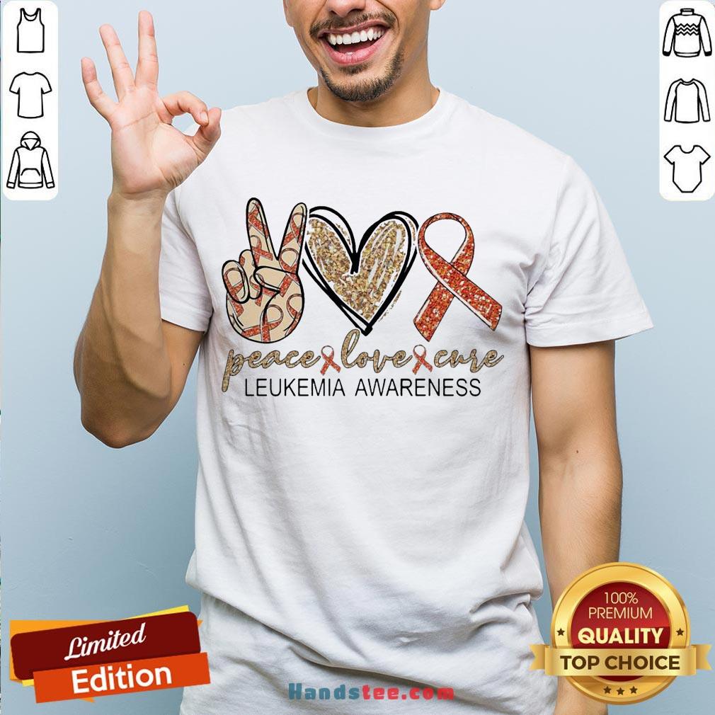 Peace Love Cure Leukemia Awareness Diamond Shirt