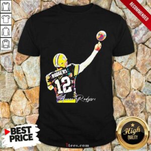 12 Aaron Rodgers Green Bay Packers Signature Shirt