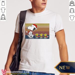 Official Snoopy And Woodstock Santa Vintage Christmas Shirt