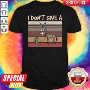 Top I Don’t Give A Rats Mouse Walking Donkey Vintage Shirt