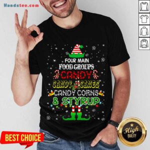 Nice Four Main Food Groups Sweatmeat Lover Elf Christmas Holiday Shirt