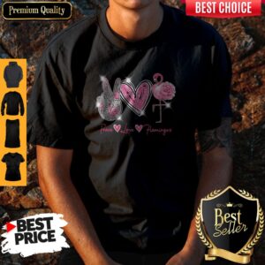 Official Peace Love Flamingo Diamond Shirt
