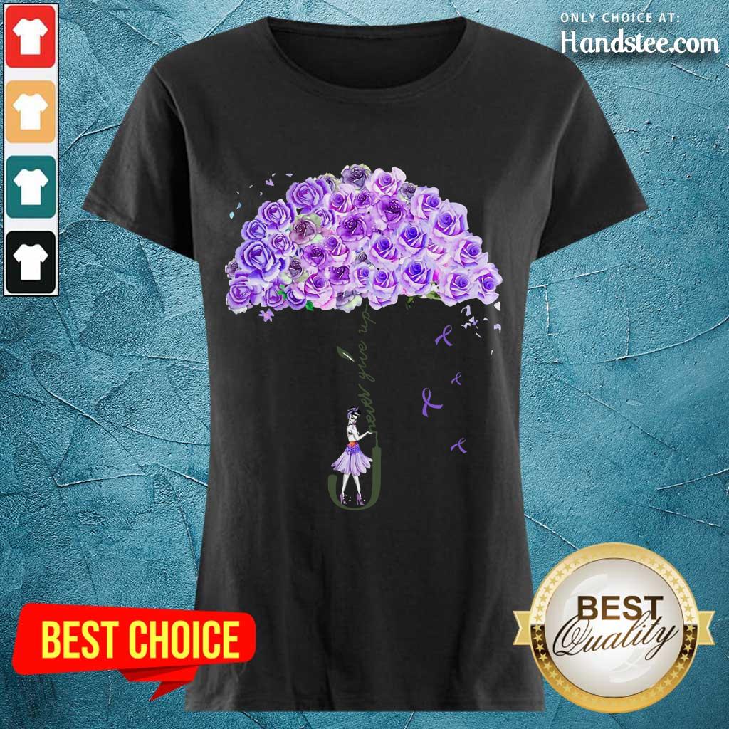 Never Give Up Umbrella Rose Lupus Awareness Shirt