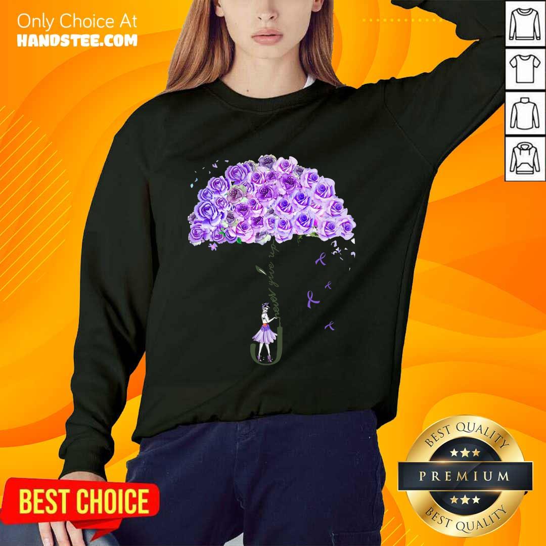 Never Give Up Umbrella Rose Lupus Awareness Shirt