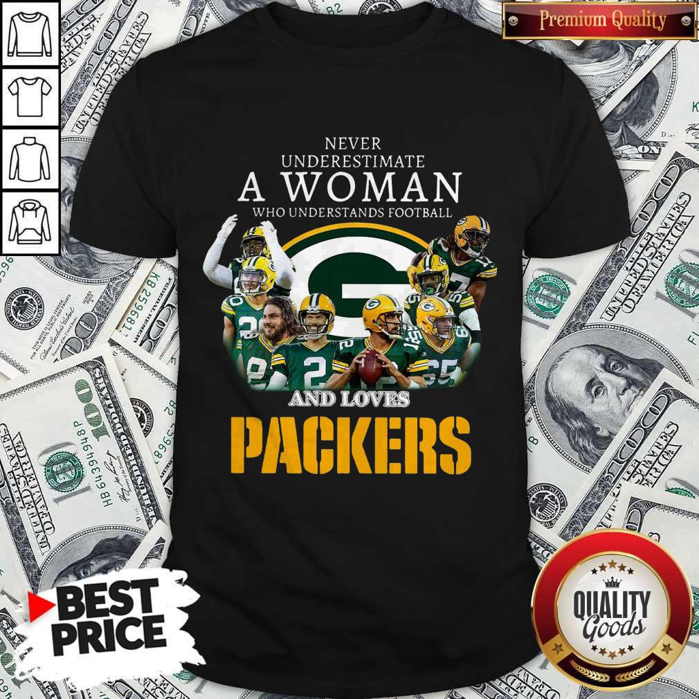 Never Underestimate A Woman Who Understands Baseball And Loves Packers Shirt