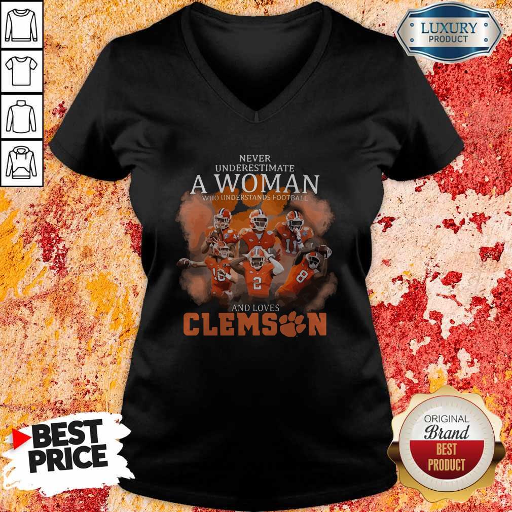 Never Underestimate A Woman Who Understands Football And Loves Clemson Shirt