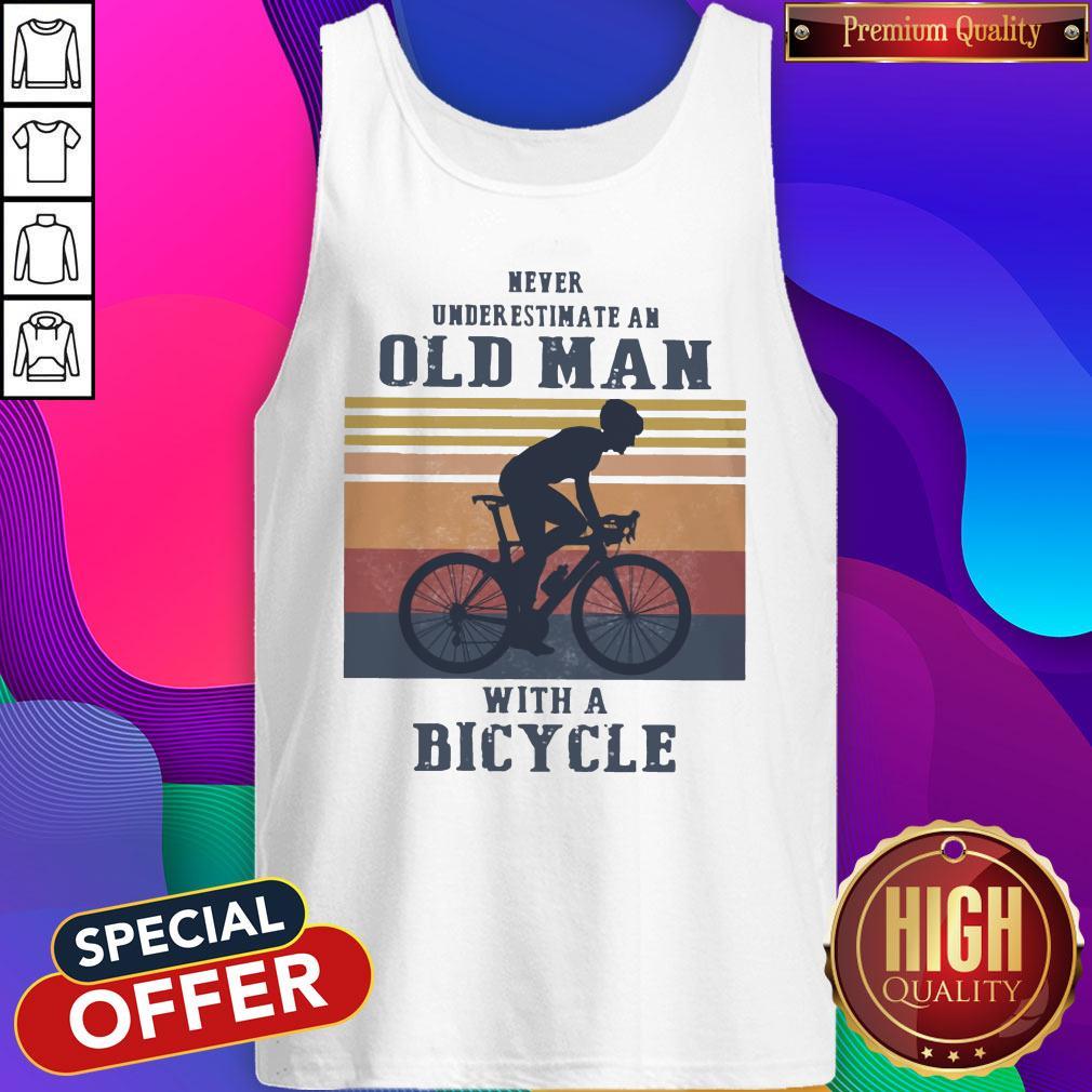 Never Underestimate An Old Man With Bicycle Shirt