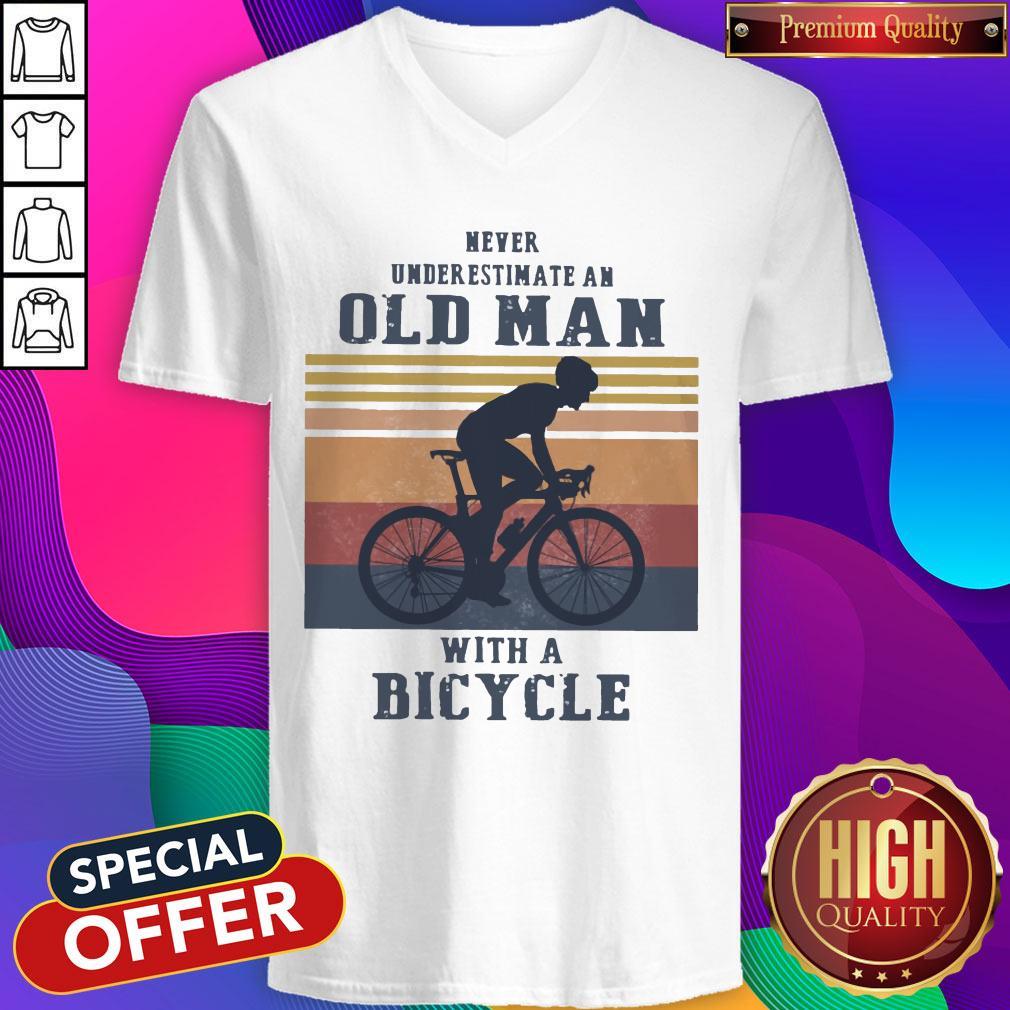 Never Underestimate An Old Man With Bicycle Shirt