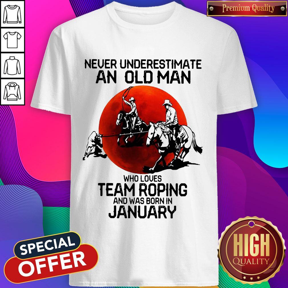 Never Underestimate Who Loves Team Roping And Was Born In July Sunset Shirt