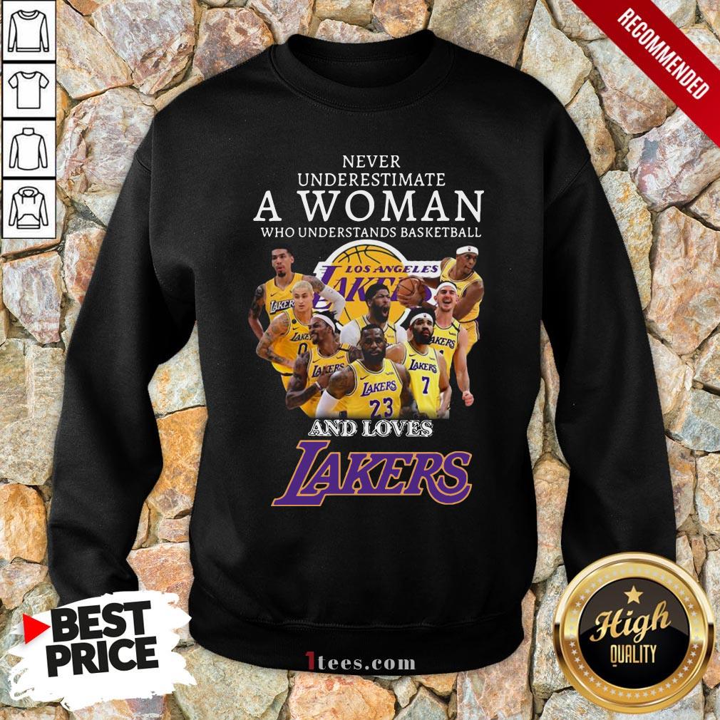 Never Underrestimate A Woman Who Understands Basketball And Loves Lakers Shirt