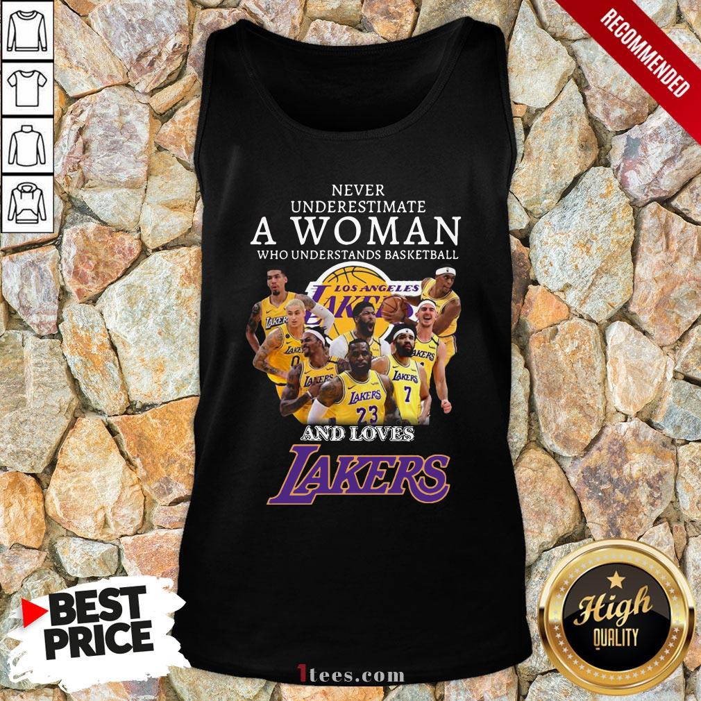 Never Underrestimate A Woman Who Understands Basketball And Loves Lakers Shirt