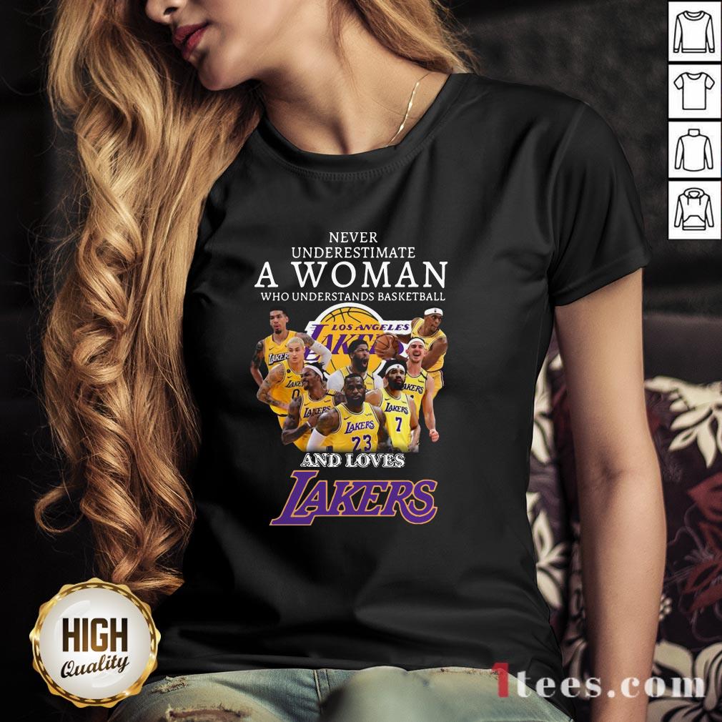 Never Underrestimate A Woman Who Understands Basketball And Loves Lakers Shirt