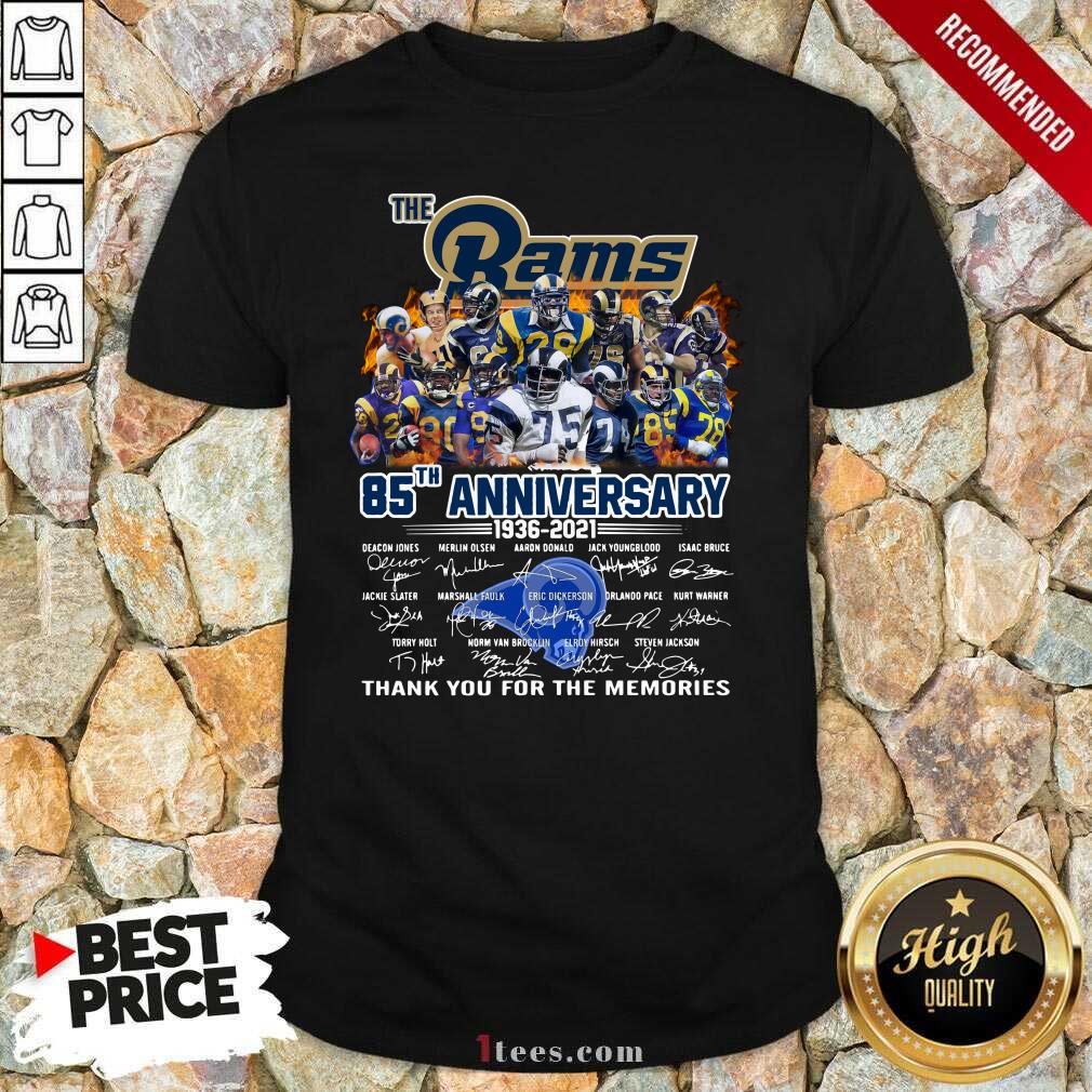 New The Rams 85th Anniversary Thank You The Memories Signatures Shirt