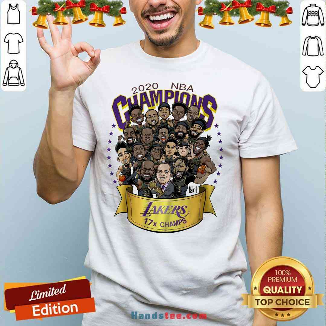 Nice 2020 NBA Champions Los Angeles Lakers 17 Champs Cartoon Shirt