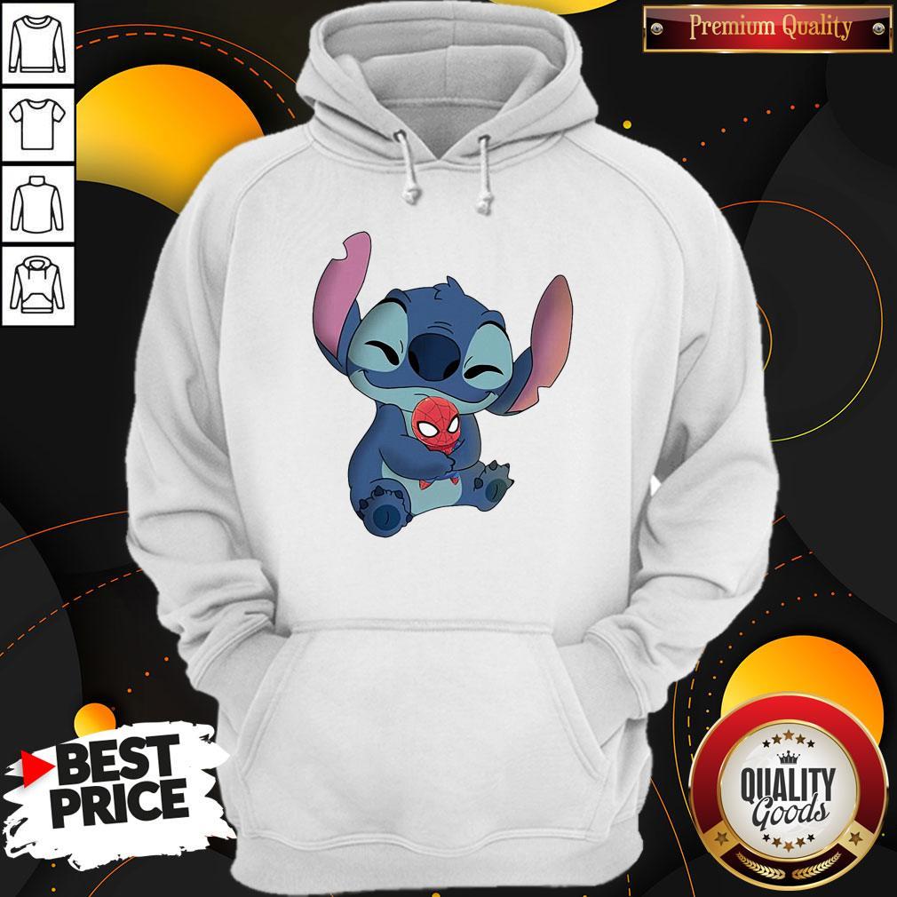 Nice Baby Stitch Hug Baby Spider Man Shirt