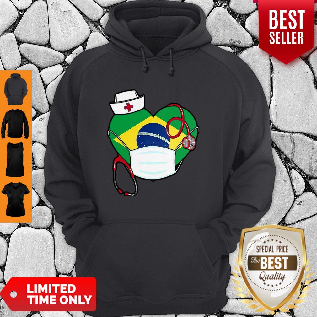 Nice Brazil Nurse Heart Stethoscope Shirt