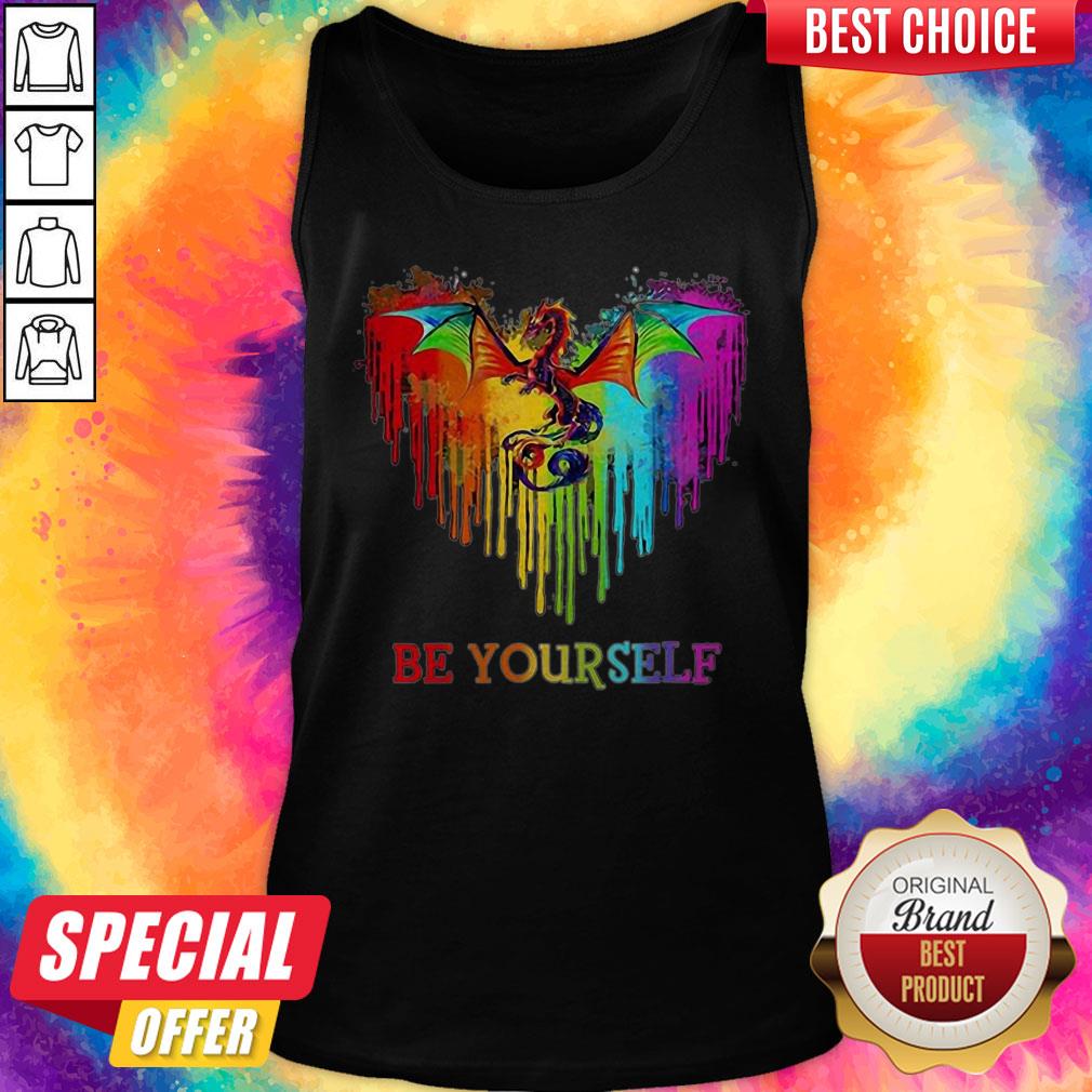 Nice Dragon Heart Watercolor Be Yourself LGBT Shirt
