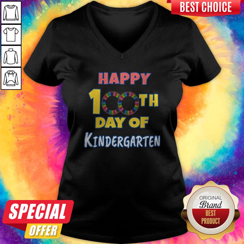 Nice Happy 100th Day Of Kindergarten Shirt