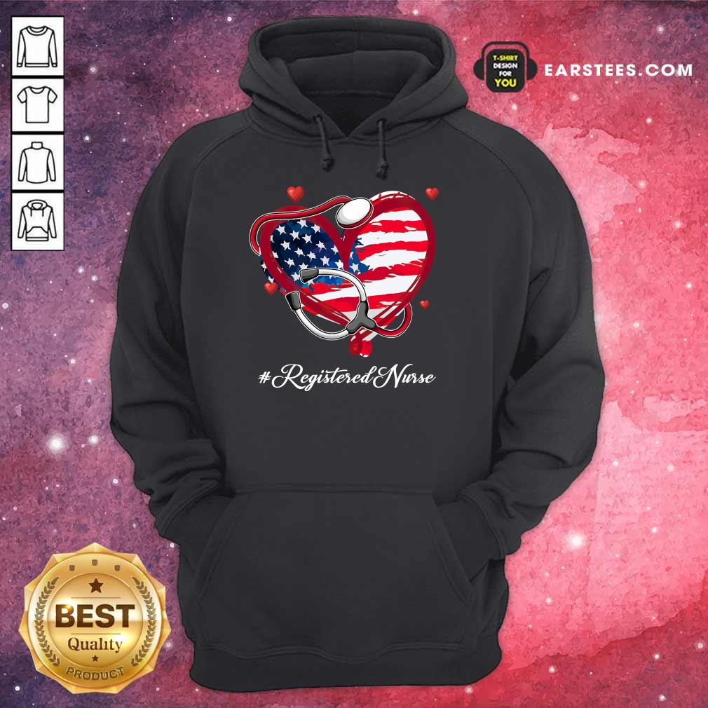 Nice Heart American Flag Registered Nurse Shirt