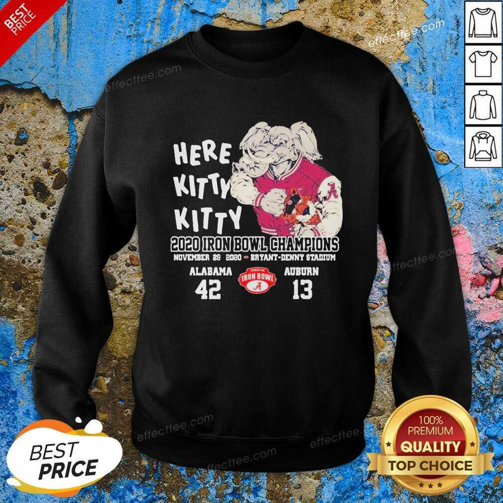 Nice Here Kitty Kitty 2020 Iron Bowl Champions Alabama Auburn Shirt