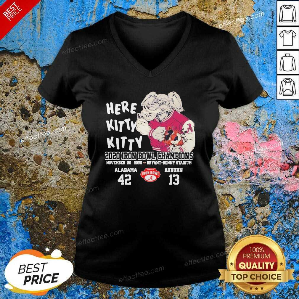 Nice Here Kitty Kitty 2020 Iron Bowl Champions Alabama Auburn Shirt
