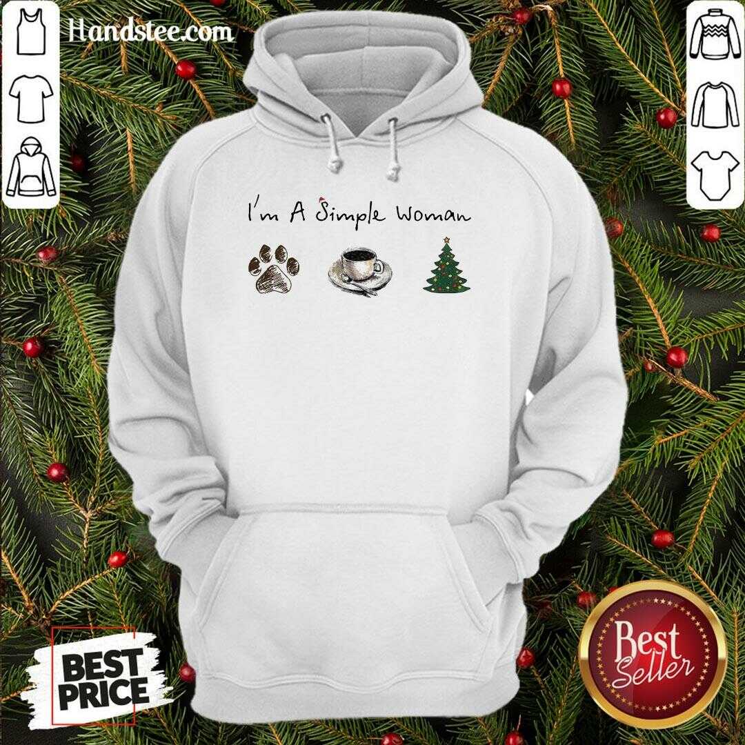 Nice I’m A Simple Woman Dog Paw Coffee And Tree Christmas Shirt
