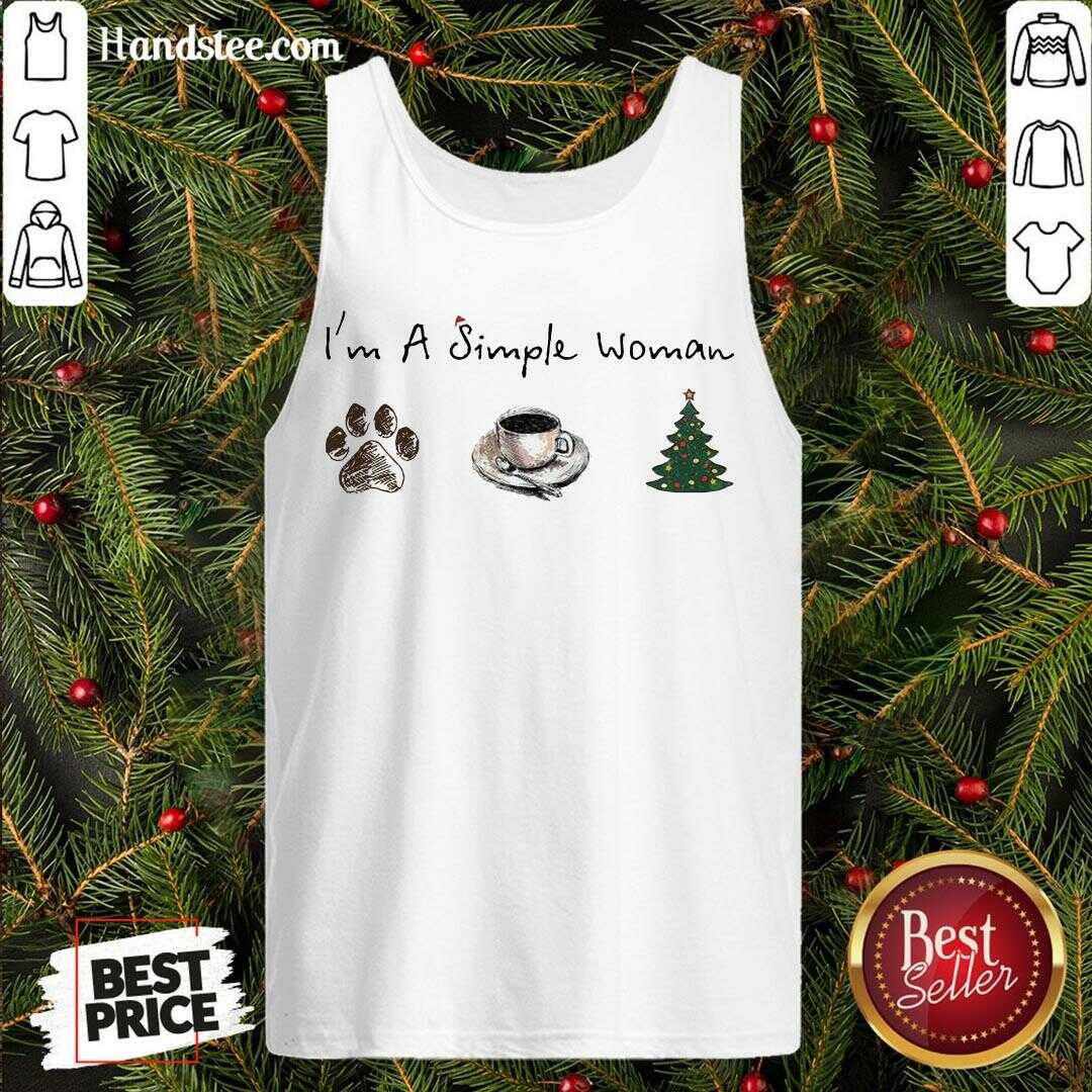 Nice I’m A Simple Woman Dog Paw Coffee And Tree Christmas Shirt