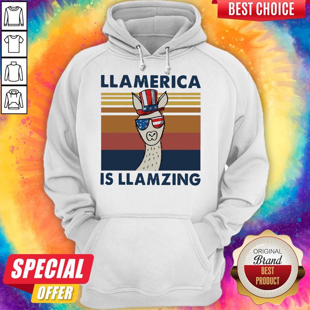 Nice Llama Llalmerica Is Llamzing American Flag Vintage Shirt
