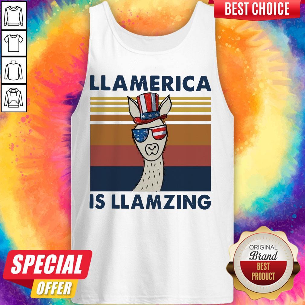 Nice Llama Llalmerica Is Llamzing American Flag Vintage Shirt