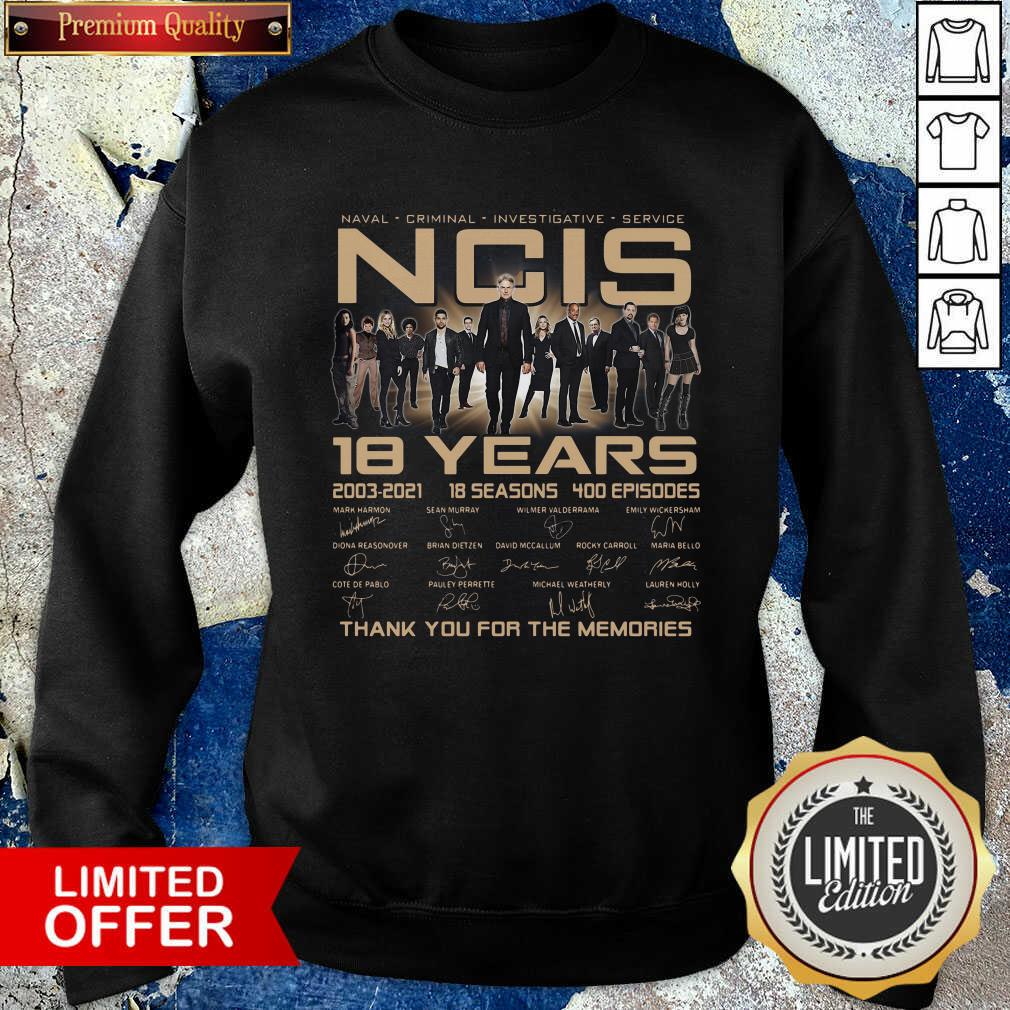 Nice Naval Criminal Ncis 18 Years Signatures Thank You For The Memories Shirt